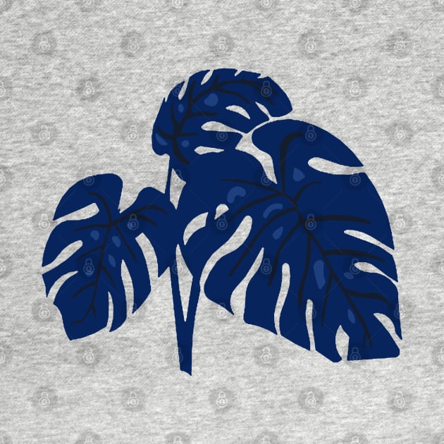 Blue Monstera Swiss Cheese Plant Cut Out Style by taiche